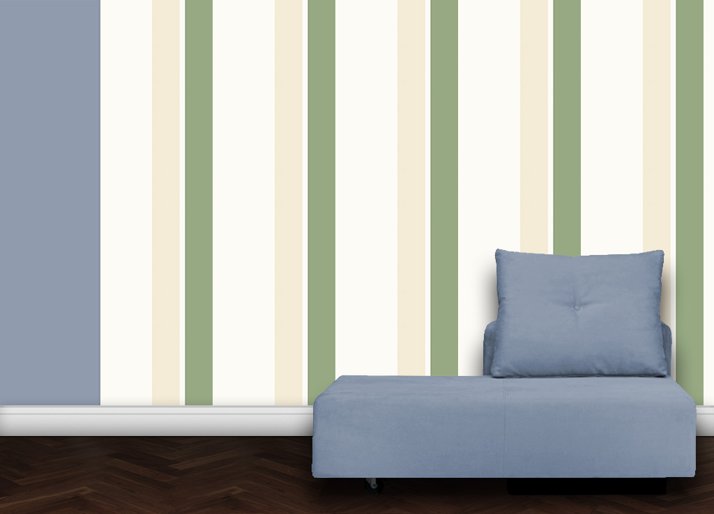 Wandtapete: Grüne Streifen Design Tapete Streifentapete für schönes Wohnen