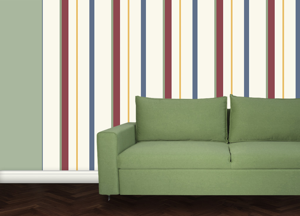 Wandtapete: Streifentapete mehrfarbig, Design Tapete für schönes Wohnen