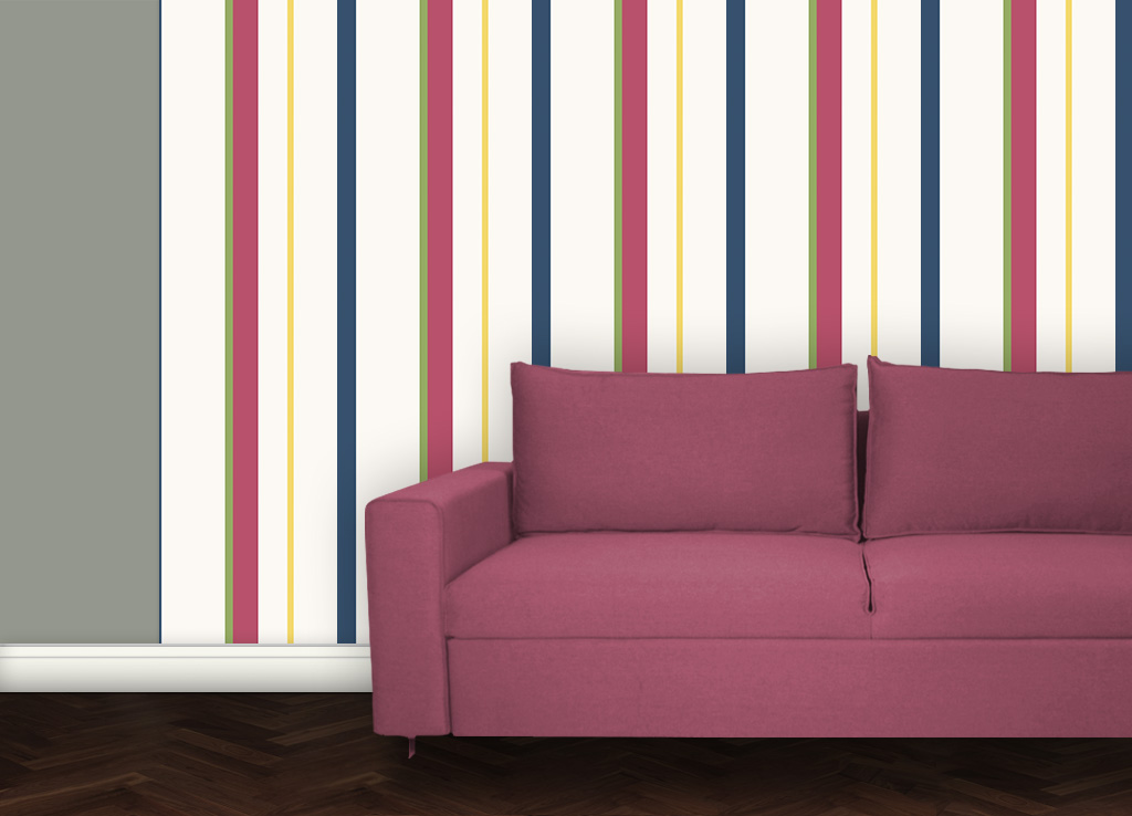 Wandtapete: Multicolor Streifentapete Design Tapete für schönes Wohnen