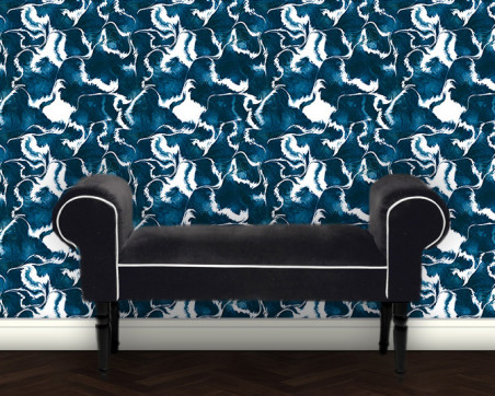 Design Tapete Marble Art – Vliestapete blau in Steinoptik