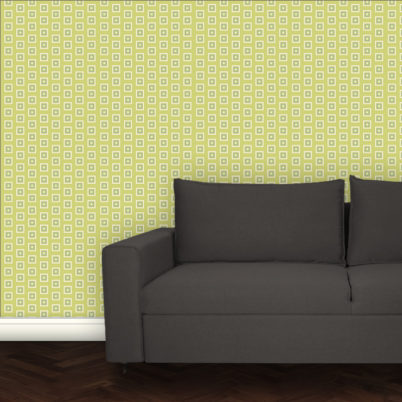 Moderne Little Square Tapete grün angepasst an Schöner Wohnen Trendfarbe Farn