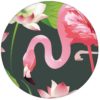 Extravagante, exotische Tapete "Flamingo Pool" mit Seerosen auf grün Design Vliestapete Tiere, Blumen aus den Tapeten Neuheiten Blumentapeten und Borten als Naturaltouch Luxus Vliestapete oder Basic Vliestapete