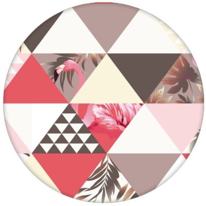 "Flamingo Puzzle"  - Exotische moderne Tapete mit grafischen Dreiecken rosa Wandgestaltung Vliestapete grafisch aus den Tapeten Neuheiten Exklusive Tapete für schönes Wohnen als Naturaltouch Luxus Vliestapete oder Basic Vliestapete