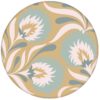 Florale Jugendstil Tapete mit großen Blüten in beige hellblau Vliestapete Blumen für Schlafzimmer aus den Tapeten Neuheiten Blumentapeten und Borten als Naturaltouch Luxus Vliestapete oder Basic Vliestapete