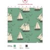 Segler Tapete "Die Regatta" mit klassischen Segelbooten und Möwen auf grün angepasst an Farrow and Ball Wandfarben. Aus dem GMM-BERLIN.com Sortiment: Schöne Tapeten in der Farbe: grün