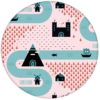 Design Tapete "Weltenbummler" großes Muster mit Strassen, Burgen und Pyramiden auf rosa Vliestapete Kinderzimmer aus den Tapeten Neuheiten Exklusive Tapete für schönes Wohnen als Naturaltouch Luxus Vliestapete oder Basic Vliestapete