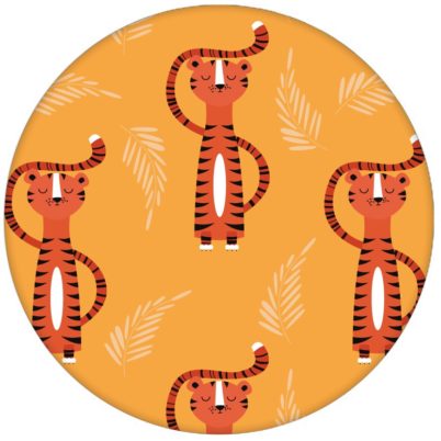 Trendige Kinderzimmer Design Tapete mit lustigem Sieger Tiger auf gelb Vliestapete Tiere Jugendzimmeraus dem GMM-BERLIN.com Sortiment: gelbe Tapete zur Raumgestaltung: #gelb #Ikea für individuelles Interiordesign