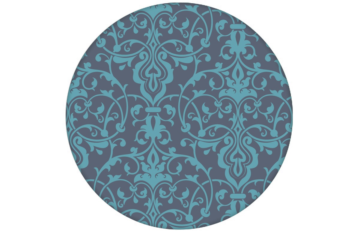 Edle blaue Ornament Tapete mit klassischem Damast Muster Vliestapete aus den Tapeten Neuheiten Exklusive Tapete für schönes Wohnen als Naturaltouch Luxus Vliestapete oder Basic Vliestapete