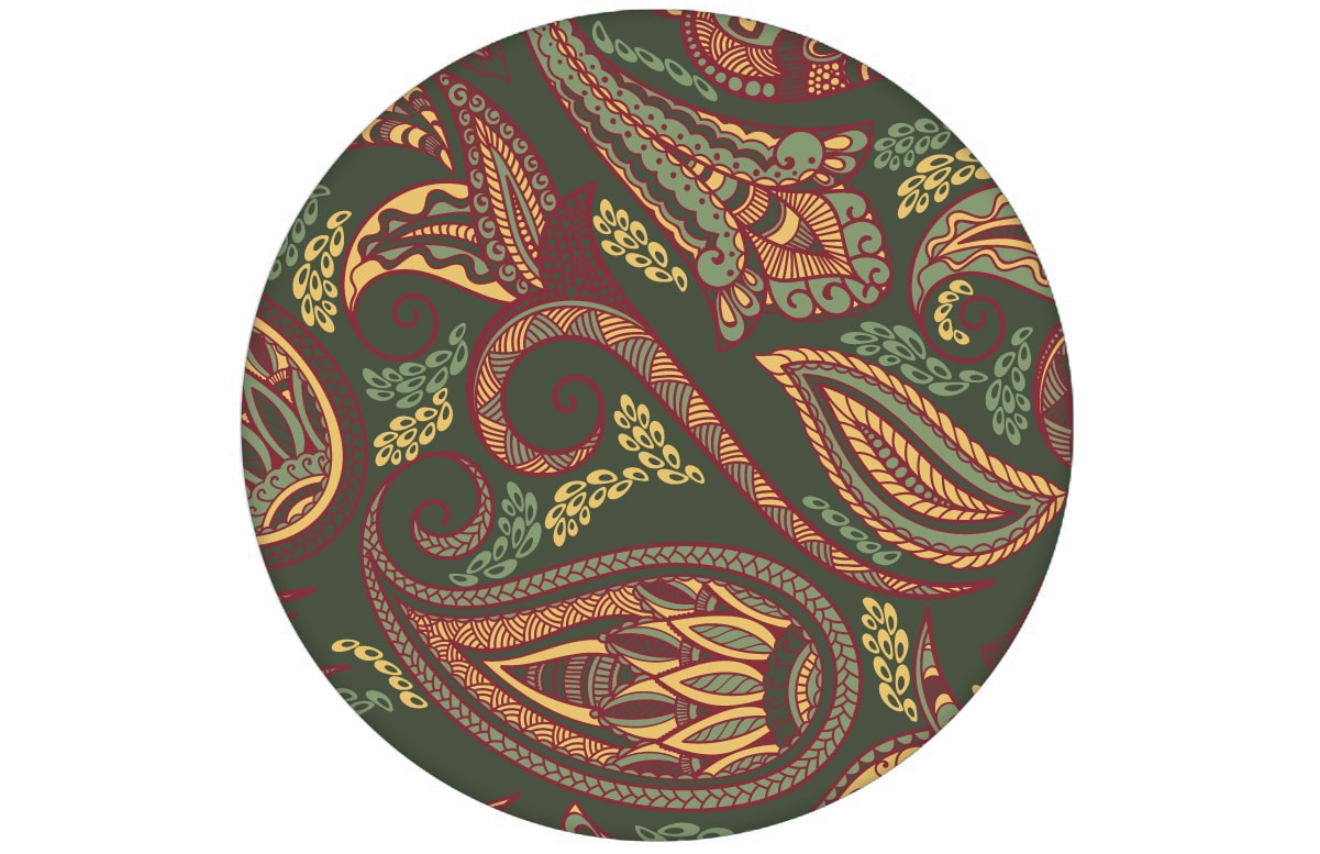 Edle oliv grüne Design Tapete "Grand Paisley" mit großem dekorativem Blatt Muster für Wohnzimmer aus den Tapeten Neuheiten Exklusive Tapete für schönes Wohnen als Naturaltouch Luxus Vliestapete oder Basic Vliestapete