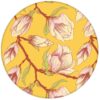 Sonnige gelbe Blumen Tapete "Blooming Magnolia" mit blühender Magnolie für Wohnhzimmer aus den Tapeten Neuheiten Blumentapeten und Borten als Naturaltouch Luxus Vliestapete oder Basic Vliestapete
