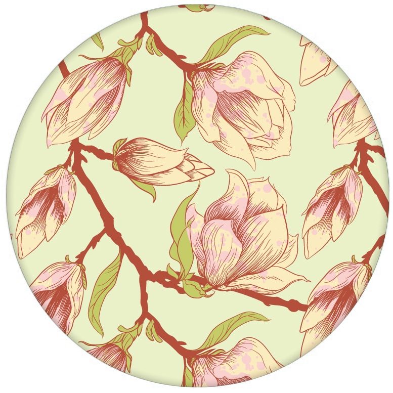 Zarte edle Blüten Tapete "Blooming Magnolia" mit blühender Magnolie für Wohnzimmeraus dem GMM-BERLIN.com Sortiment: grüne Tapete zur Raumgestaltung: #blueten #blühen #blumen #fruehling #gruen #Magnolie #schlafen #Schöner Wohnen #Wohnzimmer für individuelles Interiordesign