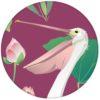 Lila Vogel Tapete "Pelican Pond" mit Pelikanen und Seerosen tolle Wandgestaltung aus den Tapeten Neuheiten Exklusive Tapete für schönes Wohnen als Naturaltouch Luxus Vliestapete oder Basic Vliestapete