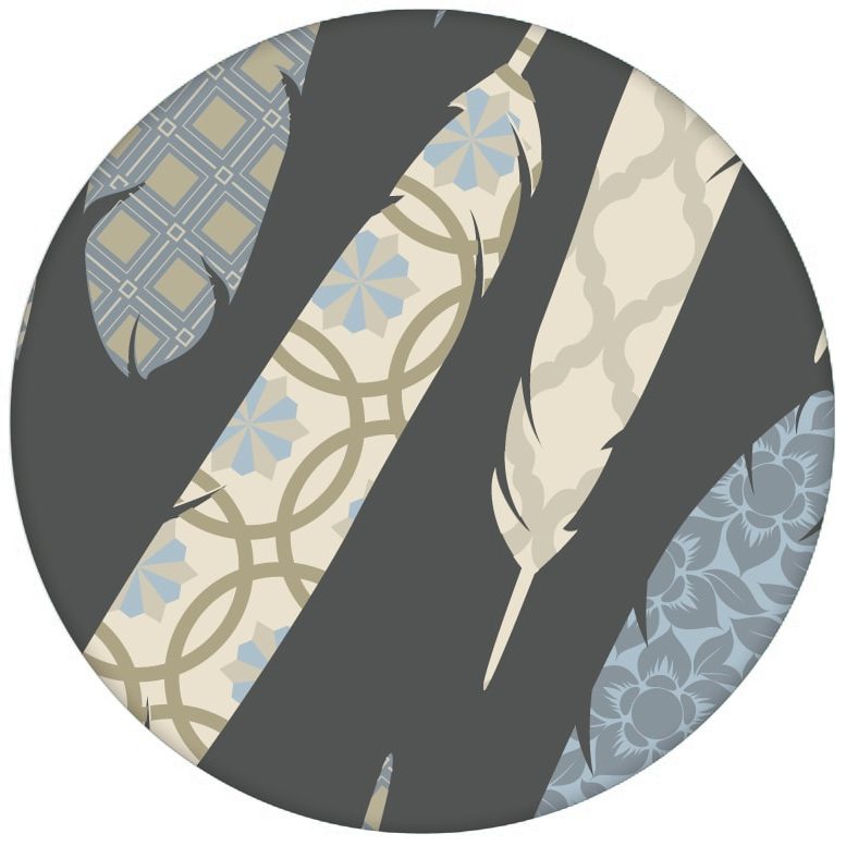 Graue moderne Tapete "Fancy Feathers" mit dekorativem Feder Muster Wandgestaltung aus den Tapeten Neuheiten Exklusive Tapete für schönes Wohnen als Naturaltouch Luxus Vliestapete oder Basic Vliestapete