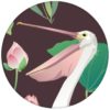 Braune Vogel Tapete "Pelican Pond" mit Pelikanen und Seerosen große Wandgestaltung aus den Tapeten Neuheiten Exklusive Tapete für schönes Wohnen als Naturaltouch Luxus Vliestapete oder Basic Vliestapete