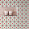 Wandtapete creme: Moderne Retro Design Tapete "Flower Dots" mit großen Punkten in türkis Wandgestaltung