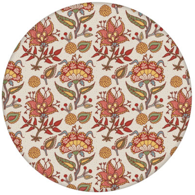 Bunte florale Tapete "Little India" mit folklore Muster in grauaus dem GMM-BERLIN.com Sortiment: beige Tapete zur Raumgestaltung: #FarrowandBall für individuelles Interiordesign