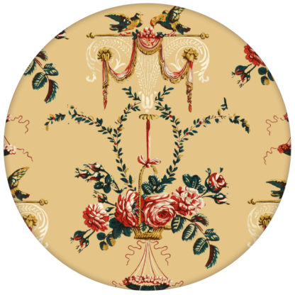 Elegante Ornament Tapete "Pure Rococo" mit Rosen, Tauben und Blumen Kränzen gelb aus den Tapeten Neuheiten Blumentapeten und Borten als Naturaltouch Luxus Vliestapete oder Basic Vliestapete