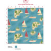 blaue Tapete "Insel Hopping" mit Yachten und Segel-Booten in rot - groß angepasst an Little Greene Wandfarben. Aus dem GMM-BERLIN.com Sortiment: Schöne Tapeten in der Farbe: rot