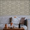 Wandtapete creme: Moderne Design Tapete "Windrose" im nordischen Design, beige Wandgestaltung