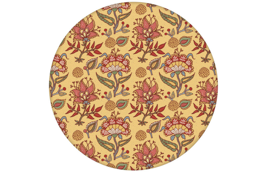 Sonnige florale Tapete "Little India" mit folklore Muster in gelb aus den Tapeten Neuheiten Exklusive Tapete für schönes Wohnen als Naturaltouch Luxus Vliestapete oder Basic Vliestapete