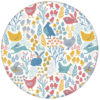 Design Tapete "Hoppelgarten" mit bunten Hühnern, Hasen und Blumen vom Land in Farbe aus den Tapeten Neuheiten Exklusive Tapete für schönes Wohnen als Naturaltouch Luxus Vliestapete oder Basic Vliestapete