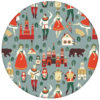 Vintage Vliestapete "Kalinka" mit tanzenden Russen in Tracht, Bären in grau grünaus dem GMM-BERLIN.com Sortiment: rote Tapete zur Raumgestaltung: #FarrowandBall für individuelles Interiordesign