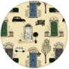 Londoner Tapete "Belgravia" mit Haustüren, Mini und Cabs Farbe grün aus den Tapeten Neuheiten Borten und Tapetenmotive als Naturaltouch Luxus Vliestapete oder Basic Vliestapete