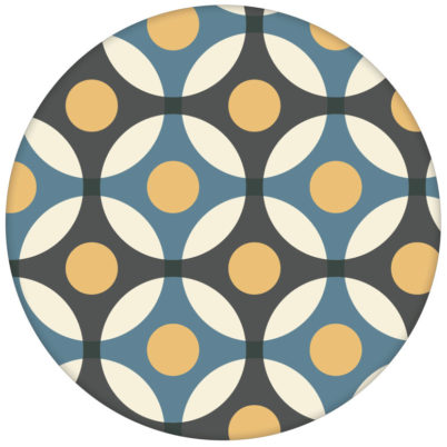 "Flower Dots" moderne Retro Wandtapete mit großen Punkten in blauaus dem GMM-BERLIN.com Sortiment: blaue Tapete zur Raumgestaltung: #Aquamarine #blau #FarrowandBall für individuelles Interiordesign