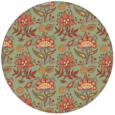 Grüne Blumen Tapete "Little India" mit folklore Muster aus den Tapeten Neuheiten Exklusive Tapete für schönes Wohnen als Naturaltouch Luxus Vliestapete oder Basic Vliestapete