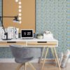 Schlafzimmer tapezieren in mittelblau: "Insel Hopping" blaue Design Tapete mit Yachten und Segel-Booten für Schlafzimmer