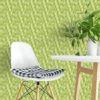Küchentapete erbsen grün: "Im Blätterwald" - Moderne grafische Vliestapete in grün Wandgestaltung Küche