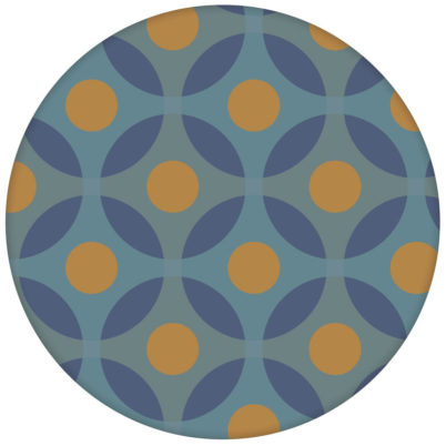 Moderne Retro Vliestapete "Flower Dots" mit großen Punkten in senf orange aus den Tapeten Neuheiten Exklusive Tapete für schönes Wohnen als Naturaltouch Luxus Vliestapete oder Basic Vliestapete