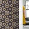 Wandtapete dunkel braun: "Windrose" moderne Tapete im nordischem Design in braun Wandgestaltung