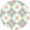 Retro Tapete "Flower Dots" mit großen Punkten in türkis rosaaus dem GMM-BERLIN.com Sortiment: rosa Tapete zur Raumgestaltung: #Little Greene für individuelles Interiordesign