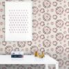 Wandtapete creme: Nordische Vliestapete "Windrose" modernes Design in rosa Wandgestaltung