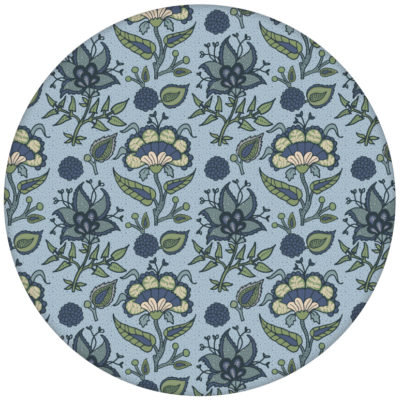 Folklore Tapete "Little India" mit indischem Blumen Muster in blau grau für Schlafzimmer aus den Tapeten Neuheiten Exklusive Tapete für schönes Wohnen als Naturaltouch Luxus Vliestapete oder Basic Vliestapete