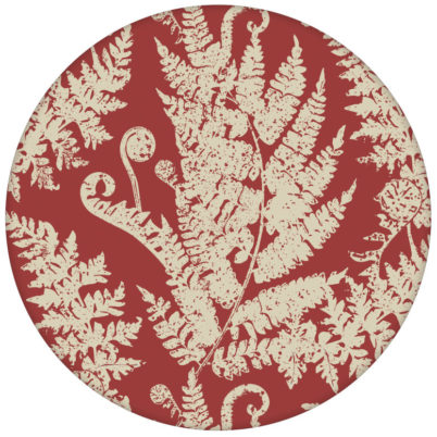 Schöne Design Tapete "Heidis Fernerie" mit großem Farn Muster rot aus den Tapeten Neuheiten Blumentapeten und Borten als Naturaltouch Luxus Vliestapete oder Basic Vliestapete