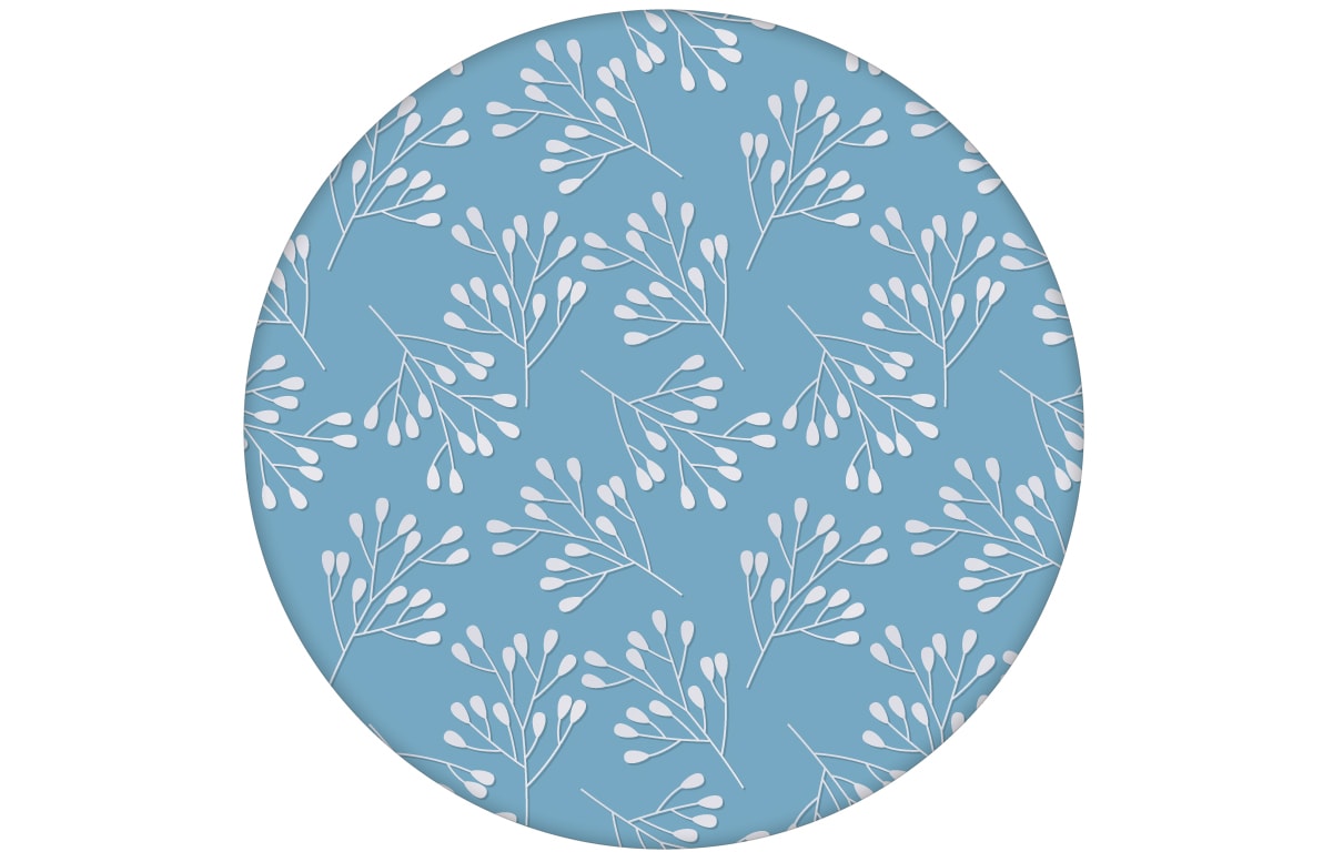 Hellblaue Design Tapete "Blüten Dolden" mit grafischer Eleganz