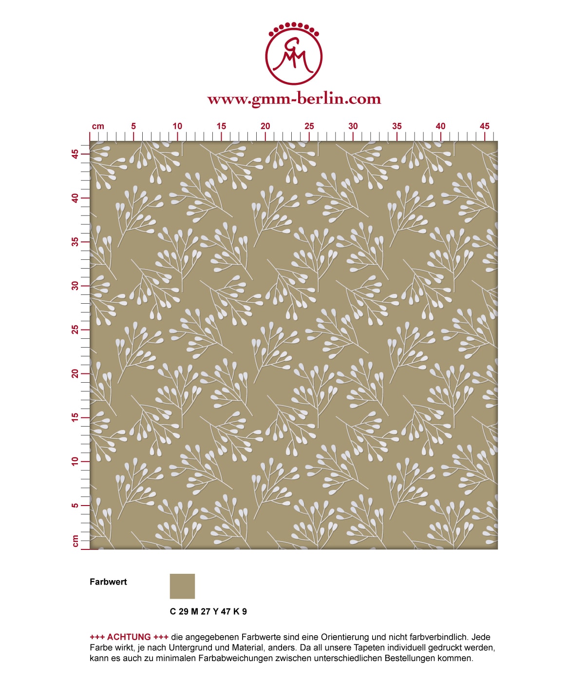 Moderne Tapete "Blüten Dolden" mit grafischer Eleganz in beige