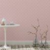 Tapete Wohnzimmer rosa: Design Tapete Art Deko Diamant mit grafischer Eleganz in hellrosa - Ornamenttapete für Wohnzimmer