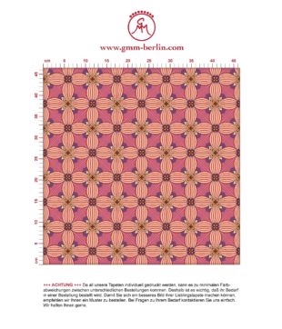 Ornamenttapete Art Deko Lilly Retro Muster in lila - Design Tapete für Wohnzimmer. Aus dem GMM-BERLIN.com Sortiment: Schöne Tapeten in der Farbe: rosa
