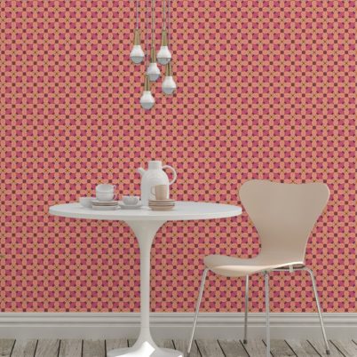 Tapete Wohnzimmer rosa: Ornamenttapete Art Deko Lilly Retro Muster in lila - Design Tapete für Wohnzimmer