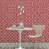 Tapete Wohnzimmer rosa: Ornamenttapete Art Deko Lilly Muster groß in violett - Design Tapete für Wohnzimmer