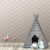 Wandtapete creme: Indianer Eulen Kindertapete mit Federn in beige - Design Tapete für Babyzimmer