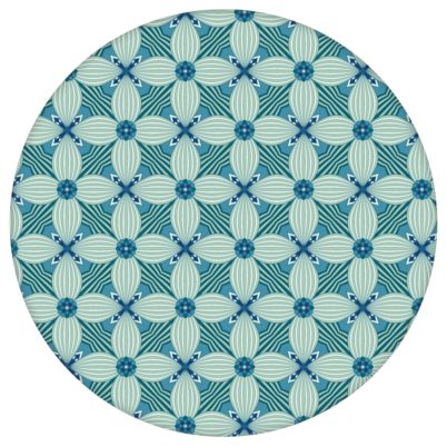 Retro Ornamenttapete Art Deko Lilly in blau - Design Tapete für Schlafzimmer aus den Tapeten Neuheiten Exklusive Tapete für schönes Wohnen als Naturaltouch Luxus Vliestapete oder Basic Vliestapete