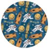 Coole Weltraum Kinderzimmer Tapete "Rocket Moon", blaue Vlies-Tapete , Space Kindertapete für Spielzimmeraus dem GMM-BERLIN.com Sortiment: blaue Tapete zur Raumgestaltung: #00136 #blau #Blaue Tapeten #kinder #Kindertapete #kinderzimmer #Mond #Rakete #Space #Weltraum für individuelles Interiordesign