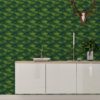 Tapete für Büroräume grün: Moderne Tapete "Wild Bananas" mit Blättern, grüne Vlies Tapete üppige Blumentapete für Flur, Büro