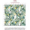 Exotische "Tropical Summer" Tapete mit Zitronen & Kakadus, mint grüne Vlies-Tapete Blumen Tiere, schöne Wanddeko für Schlafzimmer