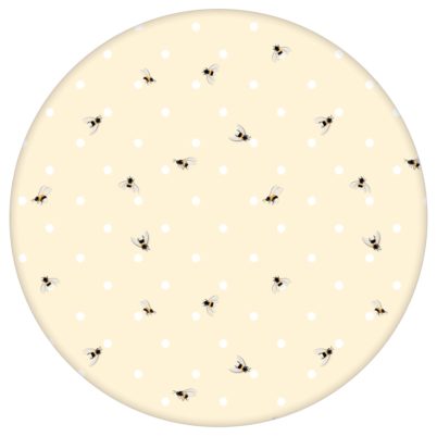 Pünktchen Tapete "Polka Bee" mit Bienen, vanille gelbe schöne Wandtapete für Flur, Büroaus dem GMM-BERLIN.com Sortiment: gelbe Tapete zur Raumgestaltung: #00167 #Arbeitszimmer #Biene #gelbe Tapeten #Insekten #Pünktchen #punkte #Tier Tapete #tiere #vanille für individuelles Interiordesign