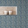 Schlafzimmer tapezieren in mittelblau: Blaue Segler Tapete "Segelknoten", maritime, grafische Vlies-Tapete Wohnakzent für Schlafzimmer